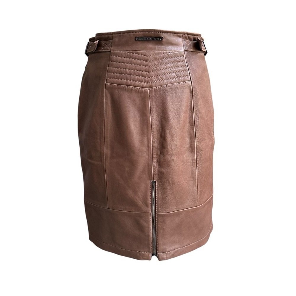 Maxmara Sportmax Code Brown Leather Button Front … - image 2